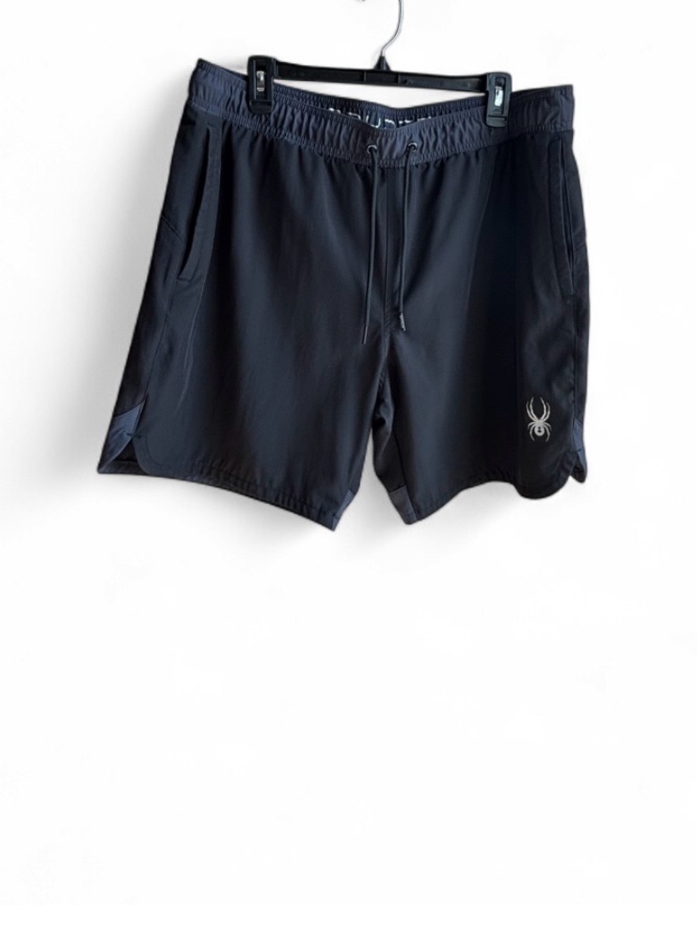 Spyder Men's Navy Black Athletic Shorts with Reflective Logo